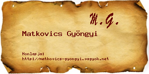 Matkovics Gyöngyi névjegykártya