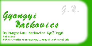 gyongyi matkovics business card